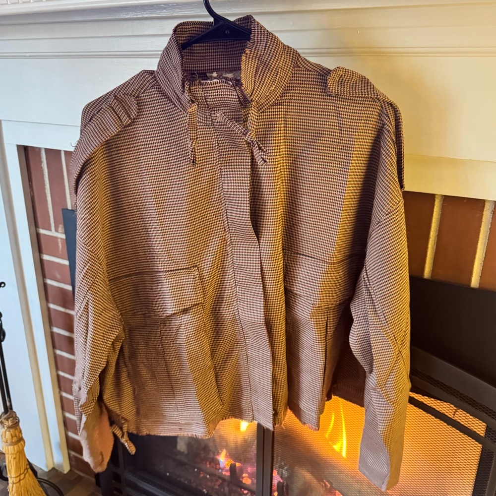 Mystree Houndstooth Blazer in Brown and Cream NTW Small